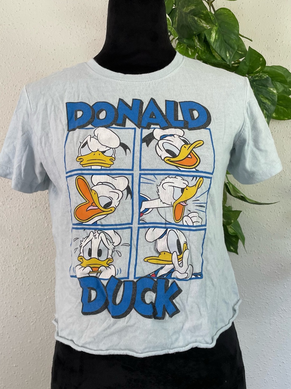 Disney Donald Duck Crop Tee Vintage Comic Strip Mickey & Friends Talla M